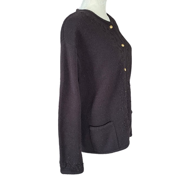 Crystal Kobe brown long sleeve button down sweater cardigan women’s size XL - Picture 2 of 8